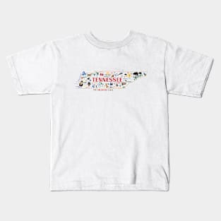 Tennessee State Illustration Kids T-Shirt